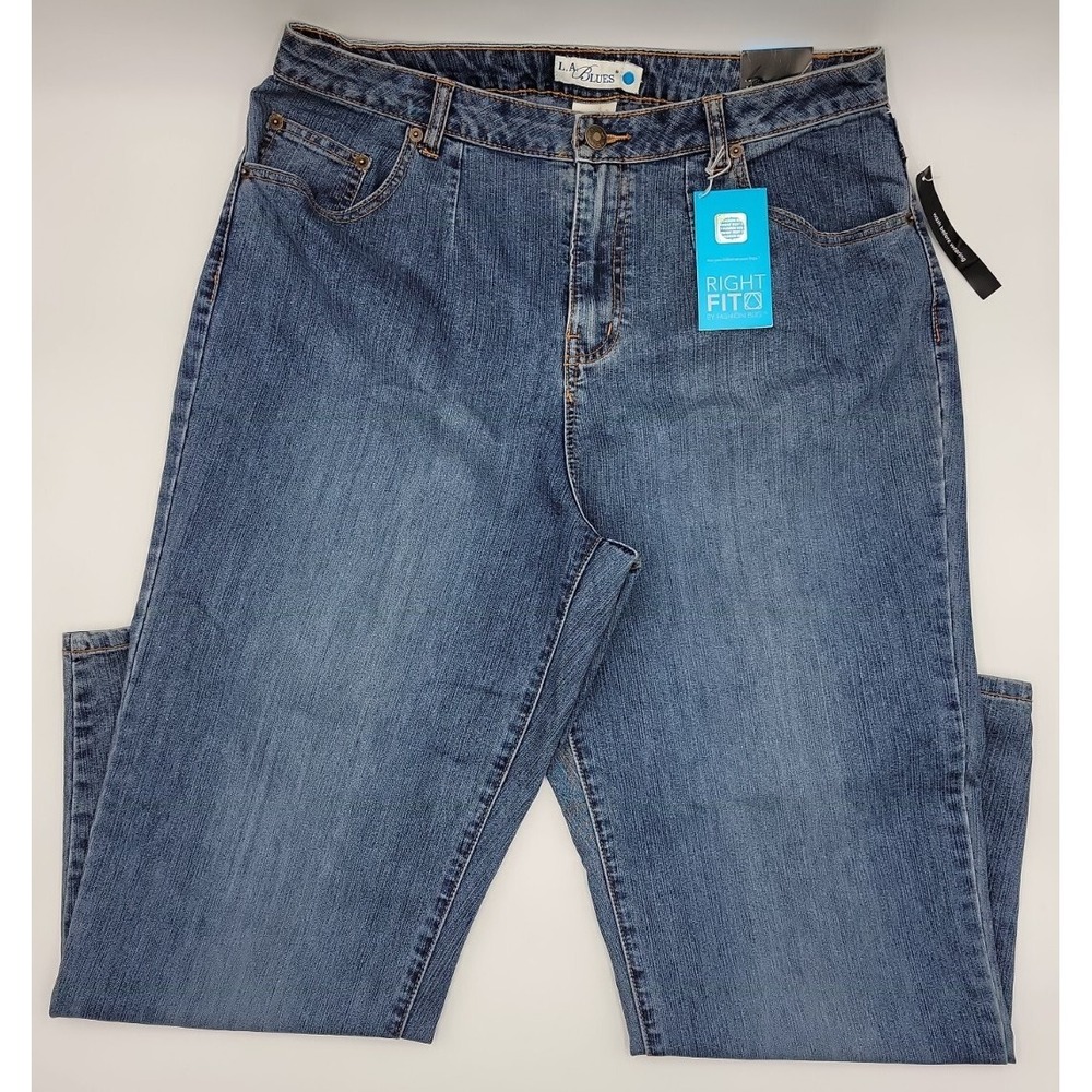 NWT‎ L.A. Blues Wilshire Straight Jeans Women's Size 2 Short - Blue Cotton #C109